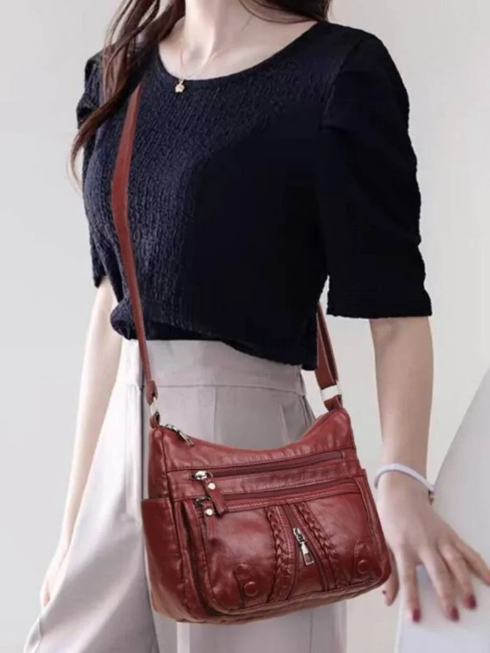 Large Capacity Multi Pocket Mom Bag Crossbody Backpack